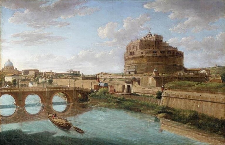 Roma: vista dal Tevere, Hendrik Frans van Lint, 1734