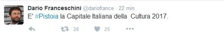 il tweet di Dario Franceschini subito dopo l'annuncio