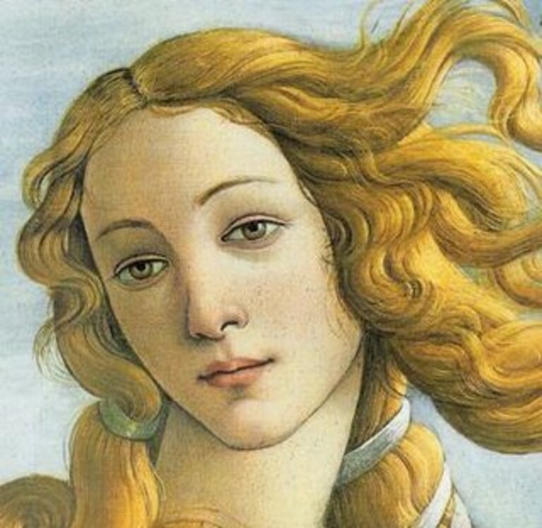 Dettaglio su "La nascita di Venere" di Sandro Botticelli