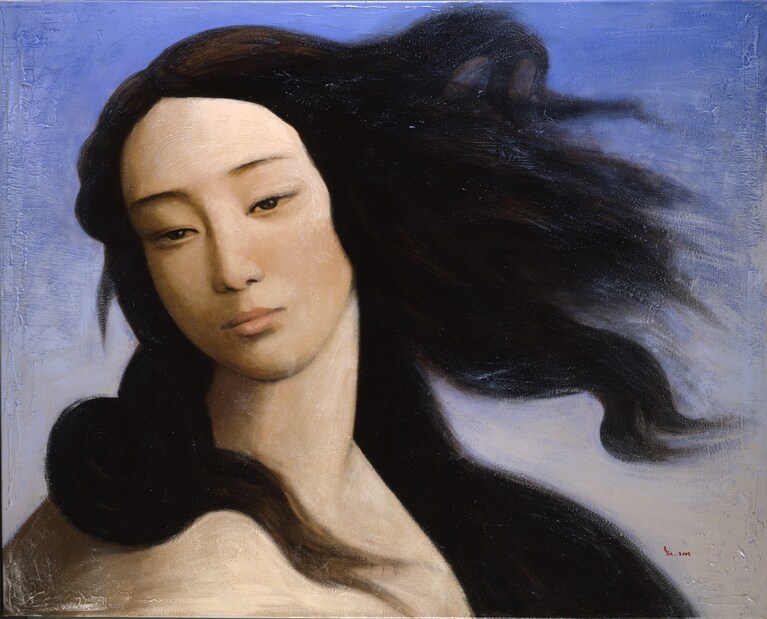 "Venus after Botticelli", Xin Yin, 2008. (Duhamel Fine Art, Paris; Victoria and Albert Museum, London)