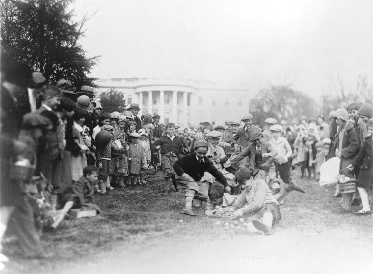 Le tradizionali "Egg rolling" alla Casa Bianca, 1929