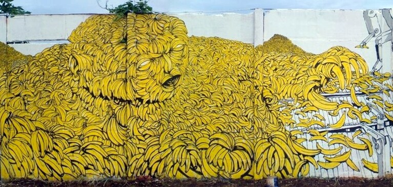 Blu, El hombre Banano, Avenida Bolovar, Managua, 2005