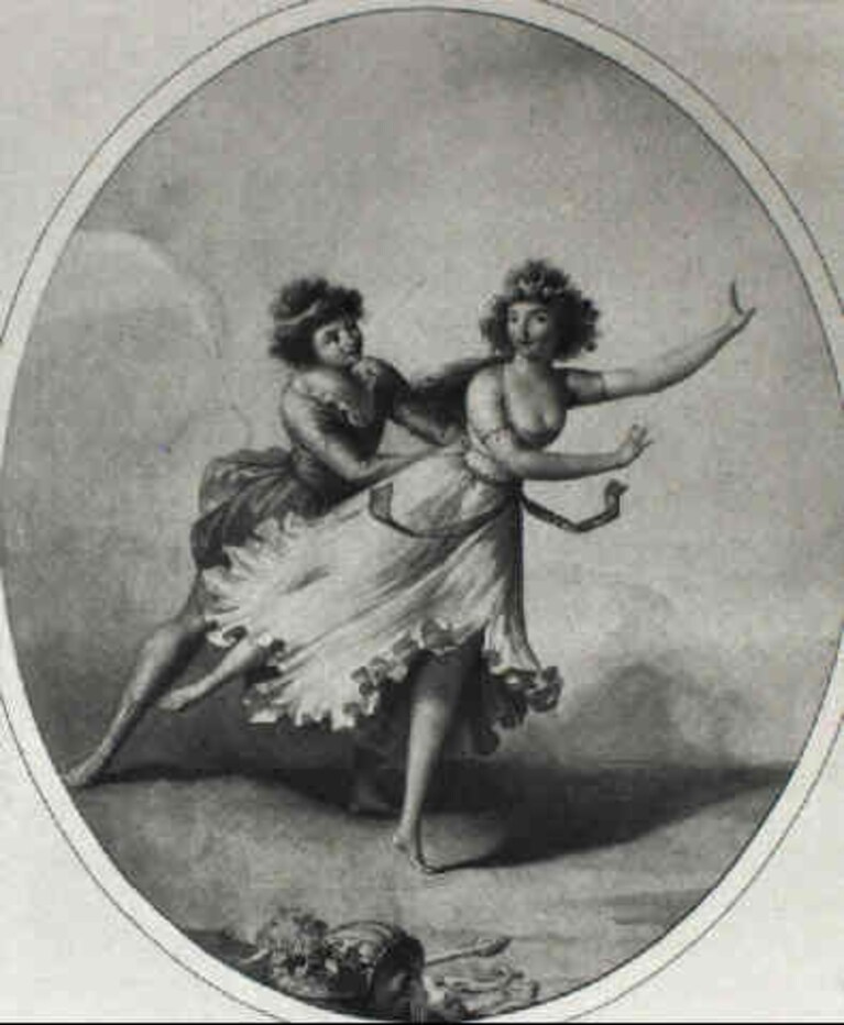 Salvatore Viganò e Maria Medina in un dipinto di Joseph Lanzedelly
