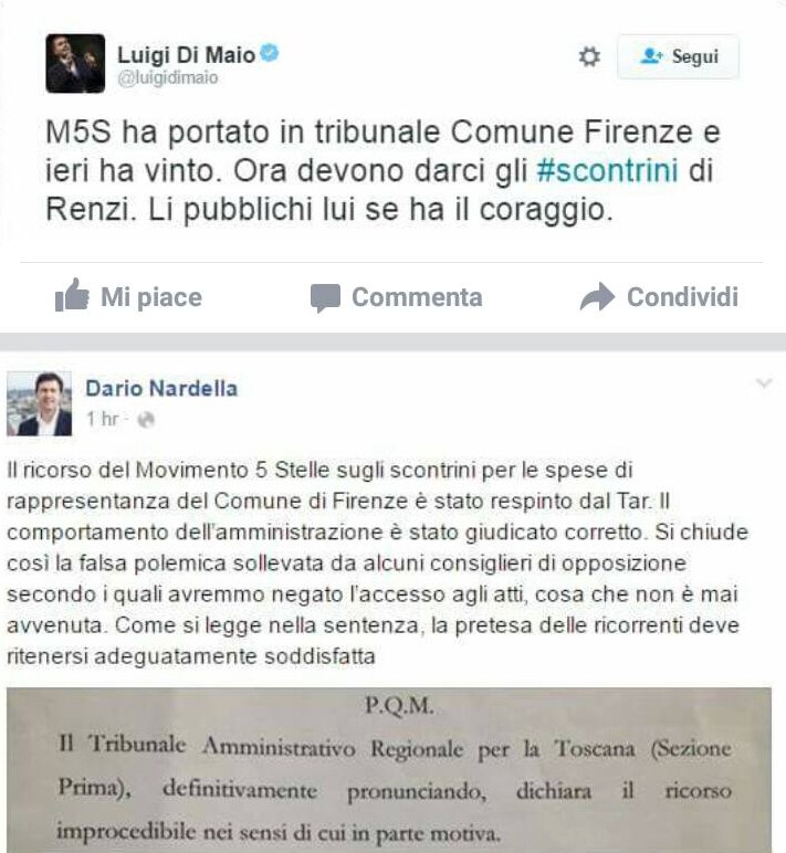 sentenza scontrini renzi