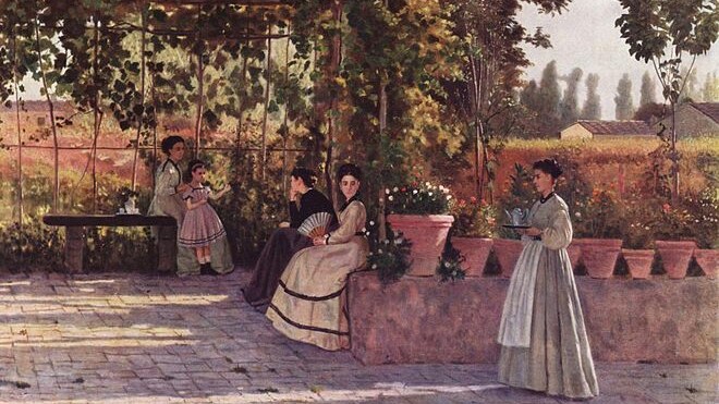 Un dopo pranzo o Il pergolato, 1868, Milano, Brera
