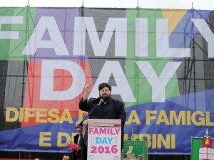 Mario Adinolfi al Family Day.