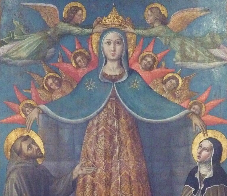 Madonna della Misericordia (1462), Niccolo Alunno, Palazzo Vallemani, Assisi