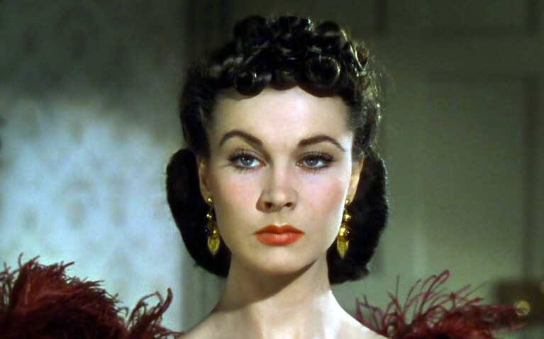 Vivien Leigh interpreta Rossella O'Hara in "Via col Vento", 1939