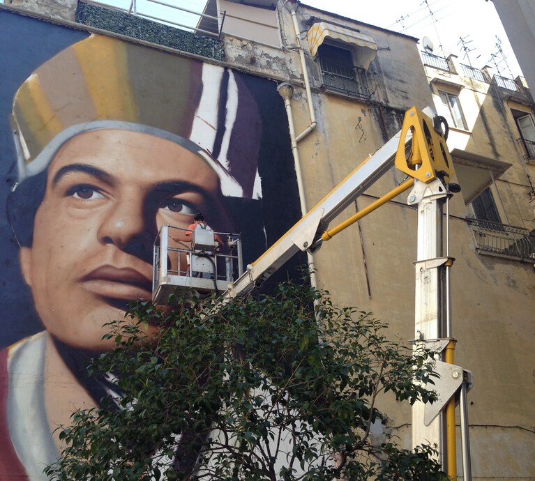 Il San Gennaro dipinto a Forcella da Jorit (foto di Valeria Iodice)
