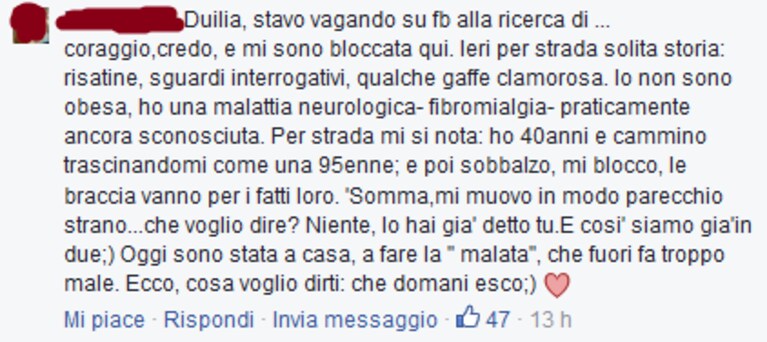 E. che sta a casa perché uscire "fa troppo male". Ma domani uscirà, è una promessa