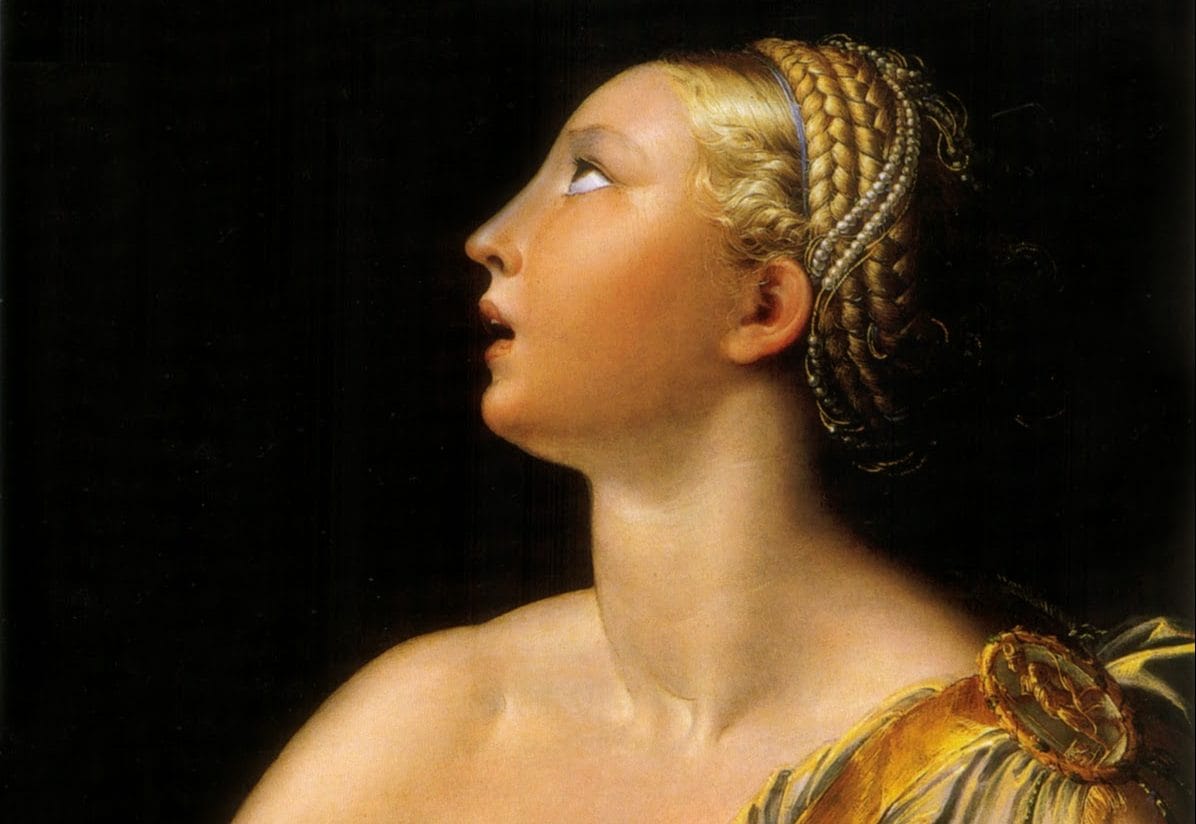 Parmigianino, "Lucrezia romana", particolare; Museo nazionale di Capodimonte, Napoli