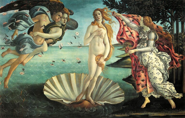 Sandro Botticelli, La nascita di Venere (1484–1486), Galleria degli Uffizi, Firenze
