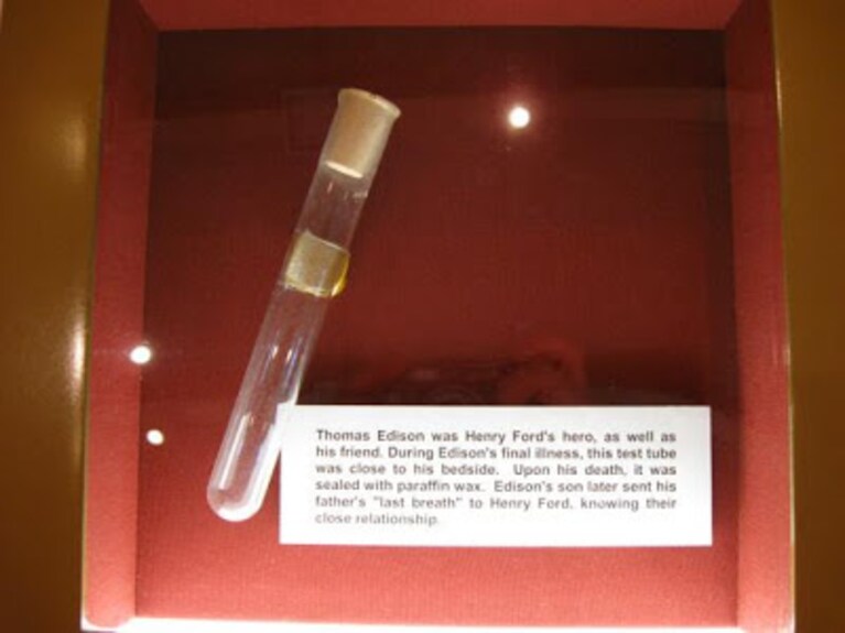 L'ultimo respiro di Edison, conservato in Michigan