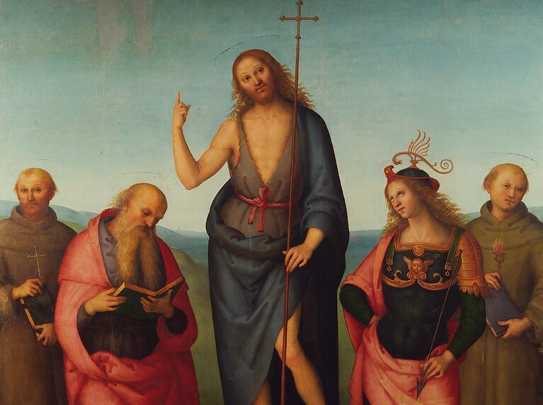 Pietro Vannucci detto il Perugino, "San Giovanni Battista tra i santi Francesco Girolamo, Sebastiano e Antonio da Padova" (1510 circa), Perugia, Galleria Nazionale dell'Umbria