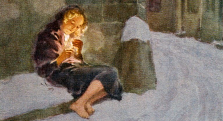 Illustrazione ispirata alla Piccola Fiammiferaia di Andersen