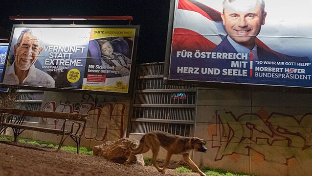 La sfida tra Norbert Hofer e Alexander Van der Bellen per le presidenziali in Austria (Getty).