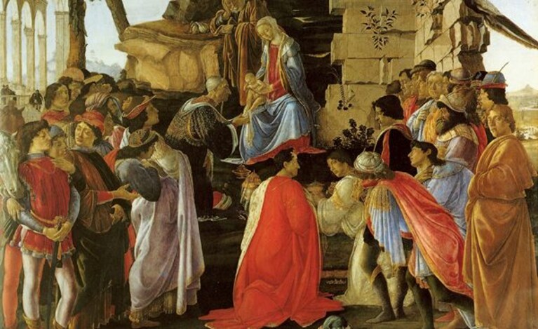 "Adorazione dei Magi", Sandro Botticelli, Galleria degli Uffizi