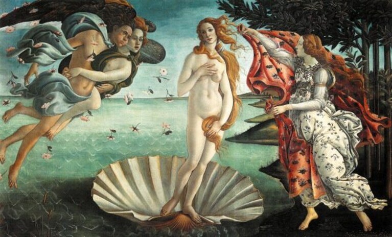 La Nascita di Venere, Sandro Botticelli (1482), Galleria degli Uffizi, Firenze