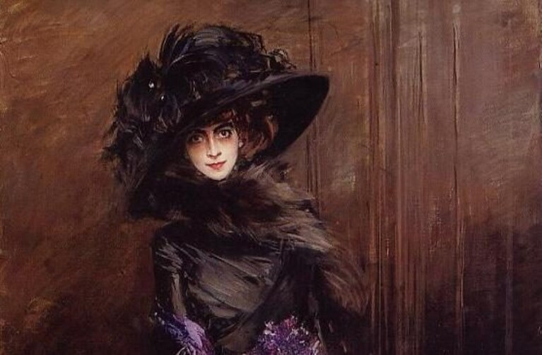 La Marchesa Luisa Casati con un levriero, collezione privata, 1908
