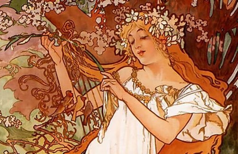 Dal ciclo delle Quattro Stagioni, la Primavera (Alfons Mucha)