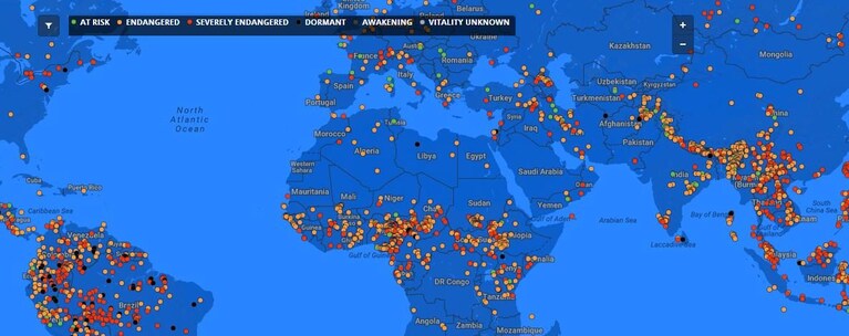 La mappa dell'Endangered Languages Project