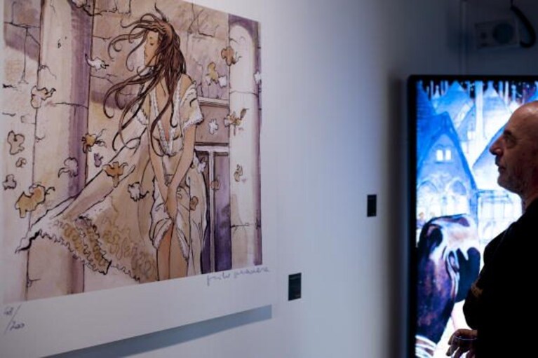 Le illustrazioni di Milo Manara in una mostra a Madrid, nel 2010
