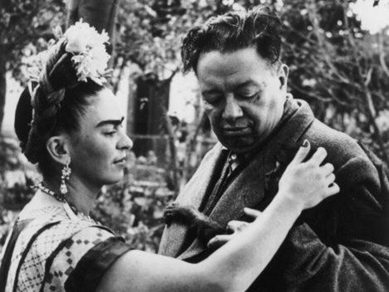 Frida insieme a Diego Rivera