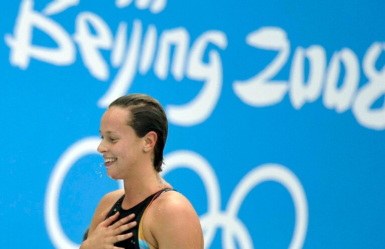 Federica sorridente dopo l'oro alle Olimpiadi di Pechino.