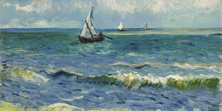 Il mare di Les Saintes Maries de la Mer, dipinto da Van Gogh nel 1888