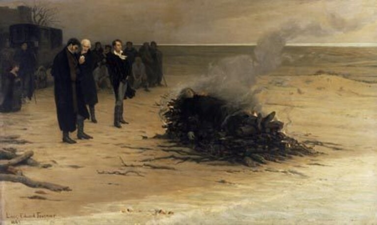 Louis Edouard Fournier, "Il funerale di Percy Bysshe Shelley"
