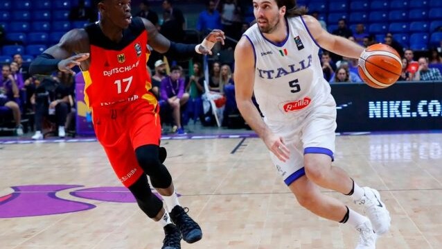 Ariel Filloy ad Eurobasket contro la Germania @AFP
