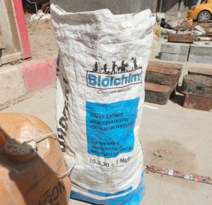Un sacco di fertilizzante prodotto da Biolchim rinvenuto nel giugno 2016 a Mahmudiyah, Iraq.