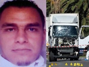 Mohamed Lahouaiej–Bouhlel e il camion utilizzato nell’attentato del 14 luglio 2016 a Nizza