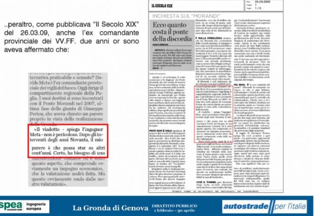 La slide con la frase "Starà su ancora 100 anni"