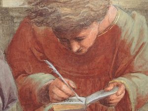 La Scuola di Atene di Raffaello, particolare.
