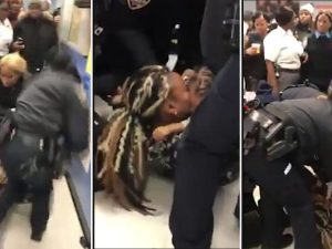 La brutalità con cui gli agenti della polizia di New York cercano di strappare il figlio di 1 anno dalle braccia della madre