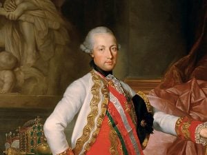 Giuseppe II d'Asburgo in un ritratto di Anton von Maron (1775).
