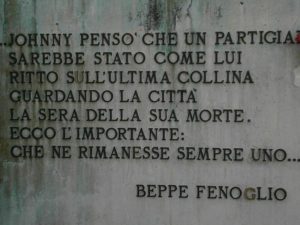 Targa commemorativa di Beppe Fenoglio ad Alba
