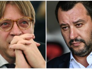 In foto: Guy Verhofstadt e Matteo Salvini.