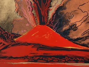 Dalla mostra "Andy Warhol" di Napoli: "Vesuvius", 1985. Collezione Eugenio Falcioni © The Andy Warhol Foundation for the Visual Arts Inc. by SIAE 2019 per A.Warhol (da Gruppo Arthemisia).