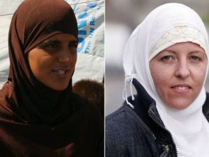 Tooba Gondal (a sinistra) e Lisa Smith, le due britanniche affiliate all’Isis fuggite dal campo di Ain Issa (ITV)