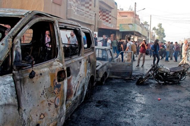 Autobomba esplosa a Qamishli (Getty).