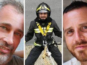Matteo Gastaldo (a sinistra) insieme ai colleghi morti