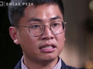 Wang Liqiang durante la sua intervista al programma della Tv australiana 60 minuti