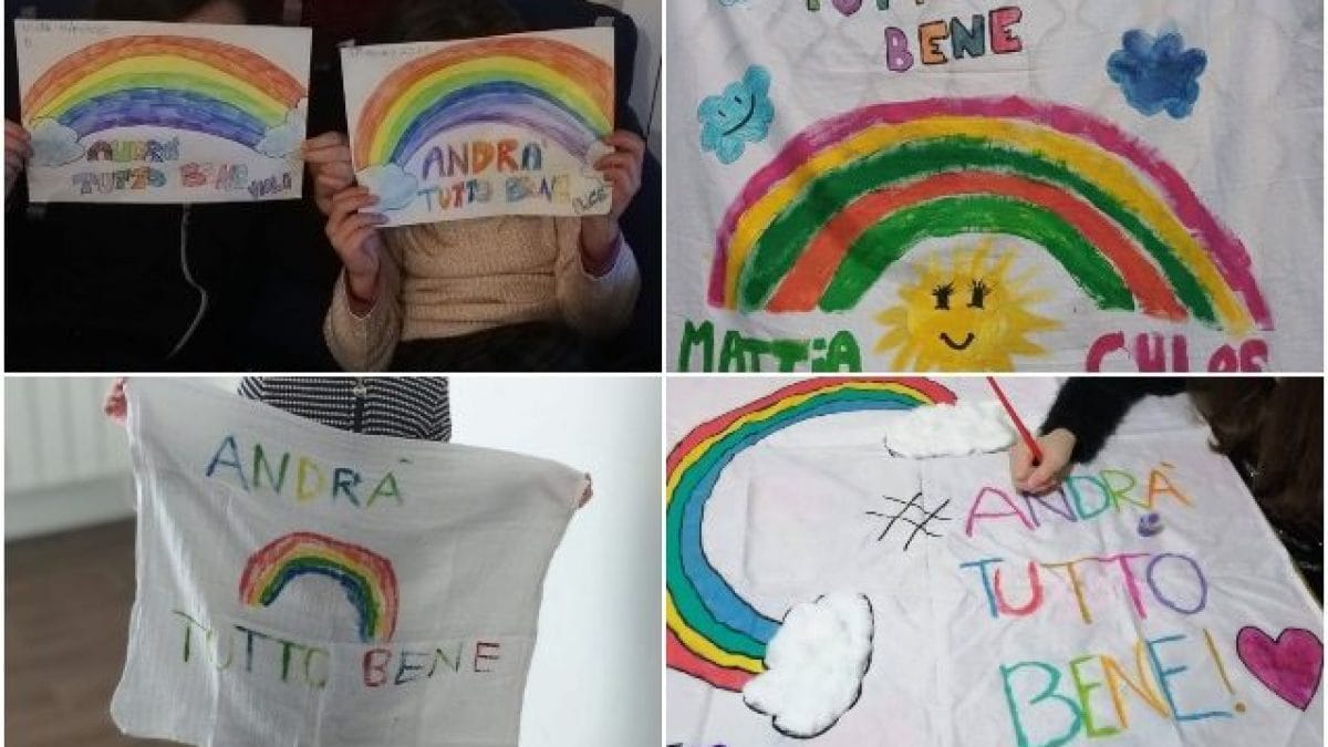 Gli arcobaleni colorati dei bambini contro la paura del Coronavirus