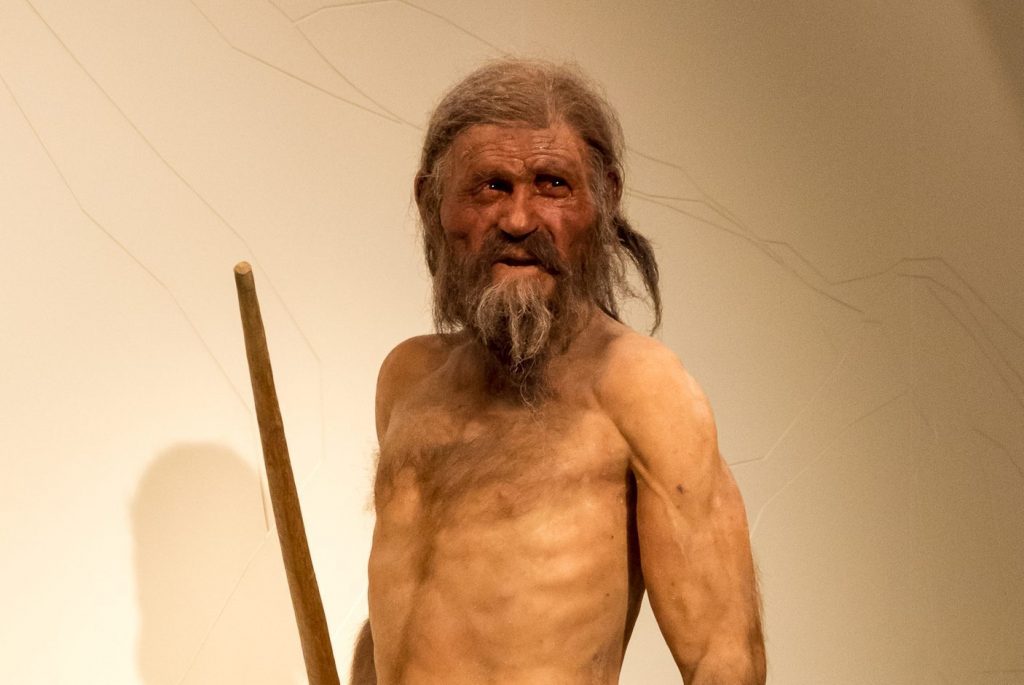 Ricostruzione della Mummia di Otzi al Museo Archeologico dell’Alto Adige