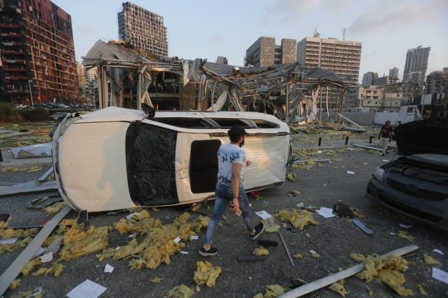 La città di Beirut devastata dopo l’esplosione