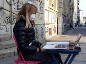Anita durante una delle sue proteste
