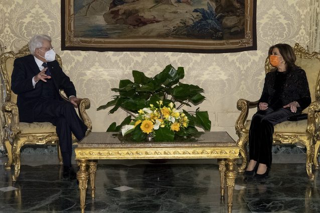 Il Capo dello Stato Sergio Mattarella e la Presidente del Senato Elisabetta Casellati