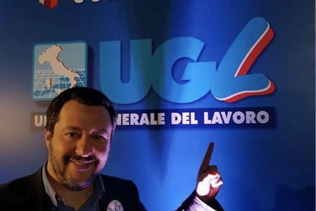 Matteo Salvini al congresso Ugl del 2018